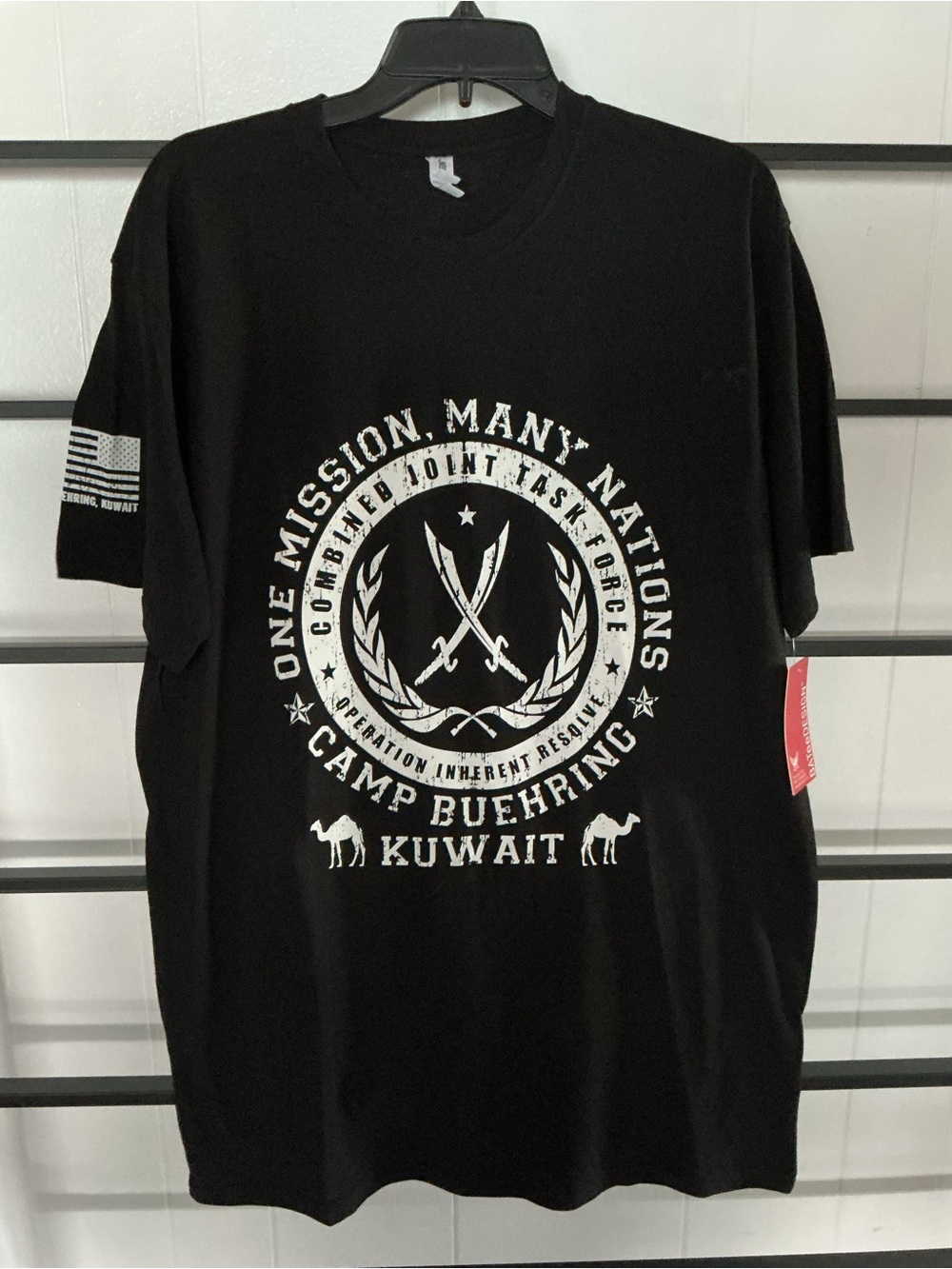 NWT XL Men’s Kuwait Camp Buehring T Shirt, Short Sleeve, Black, F23